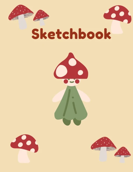 Mushroom Sketchbook: Sketchbook For Artist Drawing Blank Paper: Size 8.5X11, 110 Page, Sketchbook For Drawing And Sketching, Drawing Or Painting ürün görseli 1