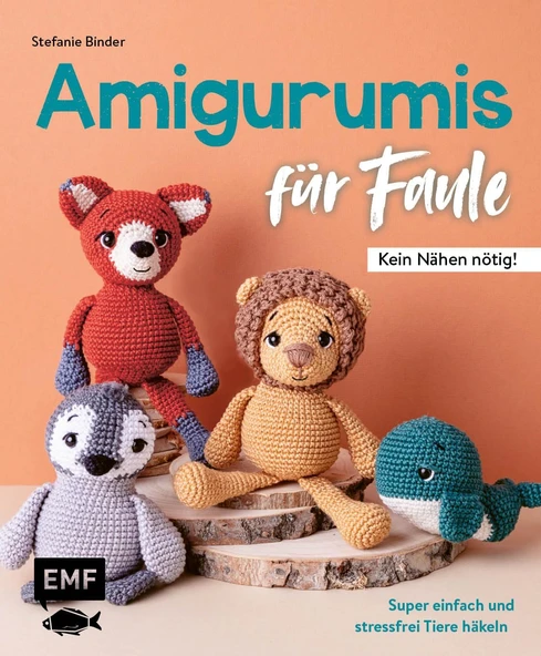 Amigurumis Für Faule – Kein Nähen Nötig!: Super Einfach Und Stressfrei Tiere Häkeln: 16 Projekte In Top-Down- Und Bottom-Up-Technik ürün görseli 1
