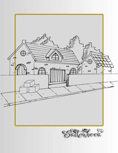 Sketchbook: City Street Scene, Large 8.5" X 11", 110 Pages, Perfect For Everyone, Crayons, Pencils, Drawing And Sketching ürün görseli 1