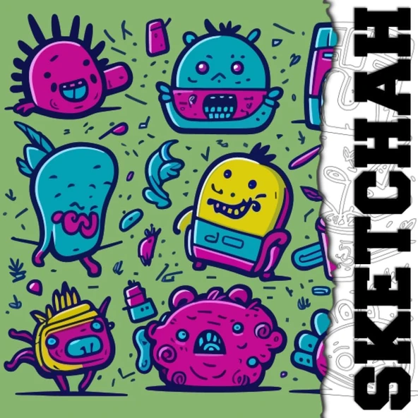 Independently Published Sketchah Square Sketch Book Fd3: 160 Pages, 8” X 8” For Doodles, Sketches, Rough Drafts, Learning And Practice. Funny Doodle Cover ürün görseli 1