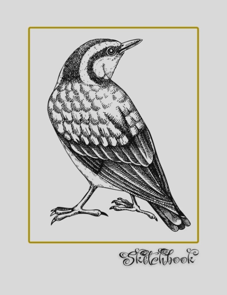 Sketchbook: Bird Sketch, Large 8.5" X 11", 110 Pages, Perfect For Everyone, Crayons, Pencils, Drawing And Sketching ürün görseli 1