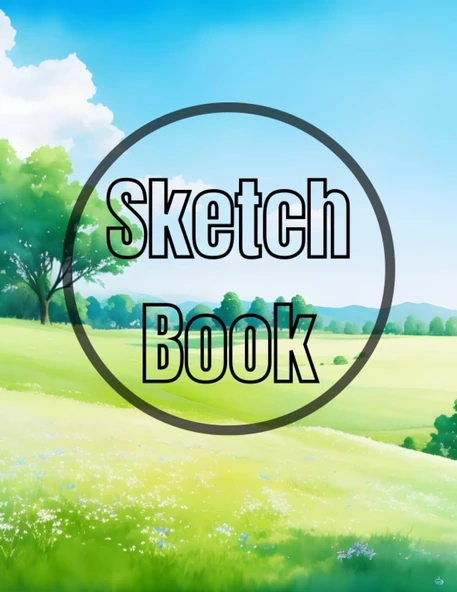 Sketch Book Green Meadow: Green Meadow View Cover Page Sketchbook Blank Paper Pad 8.5" X 11" - 120 Pages Blank Paper Book For Drawing, ... Unlined Journal Cover Sketchbooks ürün görseli 1