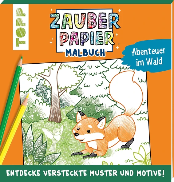 Zauberpapier Malbuch Abenteuer Im Wald: Entdecke Versteckte Muster Und Motive! ürün görseli 1