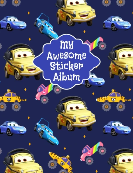 Independently Published My Awesome Sticker Album: Blank Sticker Collecting Album Activity Book For Boys, Girls, Kids & Children, Car And Truck Pattern Sticker Album For Preserve And Nurture K ürün görseli 1