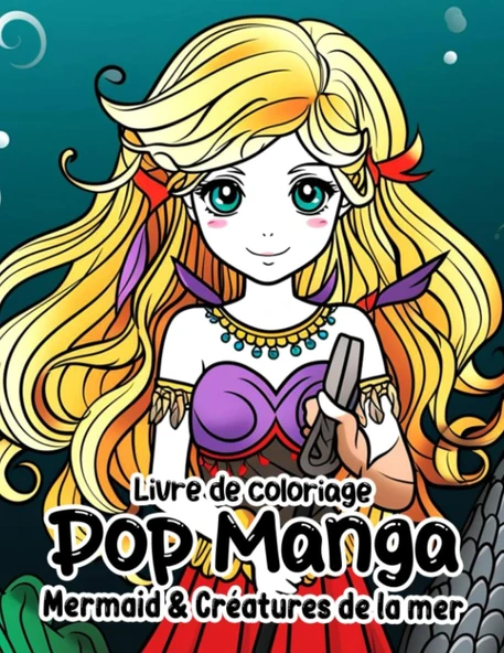Independently Published Livre De Coloriage Pop Manga Mermaid & Créatures De La Mer: Pages De Coloriage Fantastiques De Sirènes Pour Ad (French Edition) ürün görseli 1