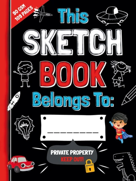 The Best Sketch Book For Boys Only: Fun Drawing Pad For Kids Includes Creative Ideas | Secret Sketchpad For Children Contains Paper With Inspiring Doodles ürün görseli 1