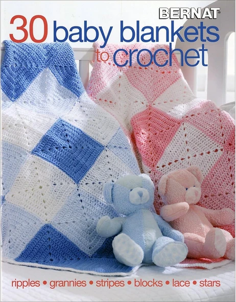 30 Baby Blankets To Crochet-30 Adorable Designs With Endless Techniques Including Ripple Stitches, Granny Squares, Colorwork Stripes And Blocks, Lace Textures, And More ürün görseli 1