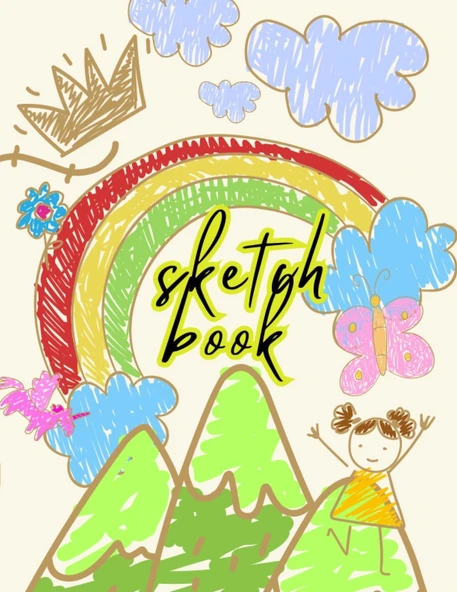 Sketch Book For Kids: A4 Size Drawing Notebook 100 Pages Of White Sheets With Beautiful Cover ürün görseli 1