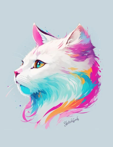 Sketchbook For Anyone Who Likes To Drawing: Drawing Notebook With A Blank Canvas Of Serene Cat Majesty Cover Size 8.5 X 11 , 120 Page ürün görseli 1