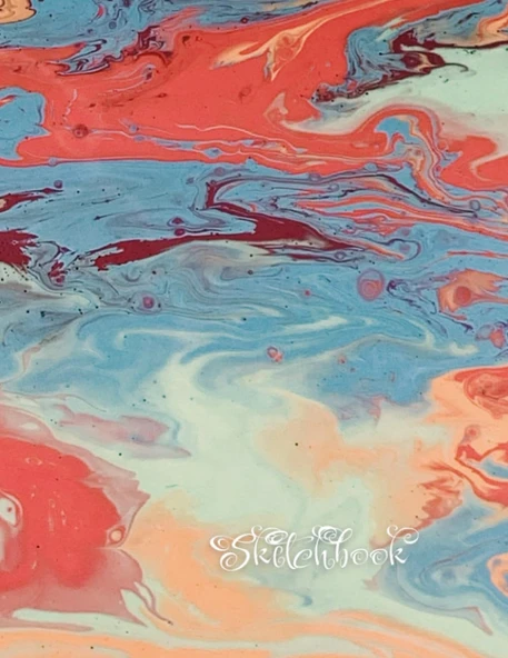Sketchbook: Water Colour Pattern Affect Background, Large 8.5" X 11", 110 Pages, Perfect For Everyone, Crayons, Pencils, Drawing And Sketching ürün görseli 1