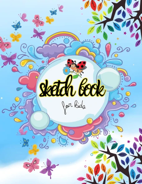 Sketch Book For Kids: A4 Size Drawing Notebook 100 Pages Of Blank White Sheets And Lined "One By One With A" Beautiful Cover | Large A4 Drawing Book For Children ürün görseli 1