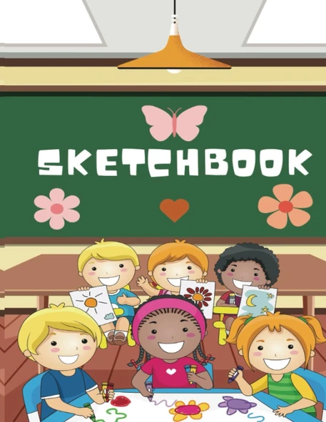 Independently Published Sketchbook: Classroom Happy Kids Cover For Kids, 102 Pages, 8.5" X 11", For Drawing, Doodling, Writing And Sketching, Paperback ürün görseli 1