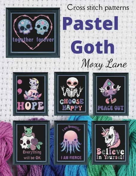 Independently Published Pastel Goth Cross Stitch Patterns ürün görseli 1