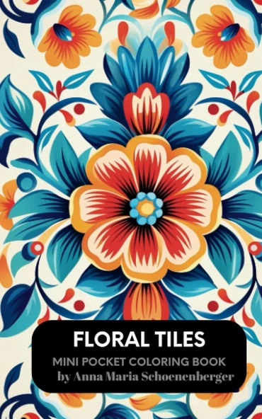 Independently Published Floral Tiles Mini Pocket Coloring Book ürün görseli 1
