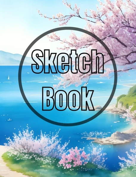Sketch Book: Watercolor Spring Sea Cover Page Sketchbook Blank Paper Pad 8.5" X 11" - Sketchbook 120 Pages Blank Paper Book For ... Unlined Journal Cover Sketchbooks ürün görseli 1