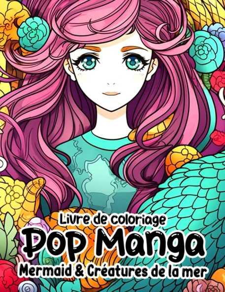 Independently Published Livre De Coloriage Pop Manga Mermaid & Créatures De La Mer: Pages De Coloriage Fantastiques De Sirènes Pour Ad (French Edition) ürün görseli 1