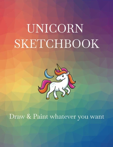 Unicorn Sketchbook | Sketchbook For Painting & Drawing | Profesonal Paper | For Kids And Childrens | 120 Pages 8,5 X 11 (Spanish Edition) ürün görseli 1