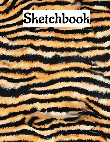 A4 Tiger Stripes Blank Sketchbook For Drawing Or Notes: 50 Page 8.5X11" ürün görseli 1
