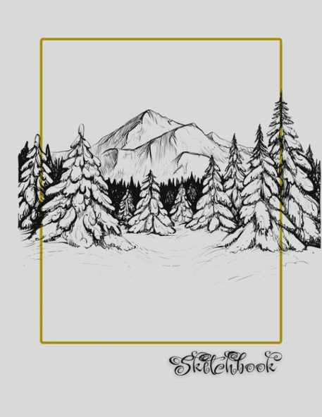 Sketchbook: Mountain Scene, Large 8.5" X 11", 110 Pages, Perfect For Everyone, Crayons, Pencils, Drawing And Sketching ürün görseli 1