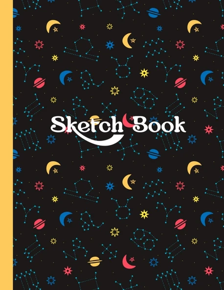 Independently Published Space Sketch Book For Kids: Space Sketch Book For Kids Blank Paper For Sketching, Drawing, Writing, Painting Or Doodling, 100 Pages, 8.5" X 11" ürün görseli 1