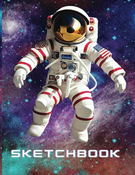 Independently Published Sketchbook: Awesome Astronaut In Space Cover, 102 Pages, 8.5" X 11", Excellent For Drawing, Doodling, Writing And Sketching. Paperback ürün görseli 1