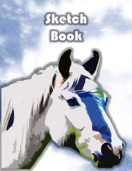 Sketchbook: Horse Cover, Blank Paper, Notebook For Sketching, Painting, Drawing, Unlined. Large: 8.5 X 11 Inches ürün görseli 1
