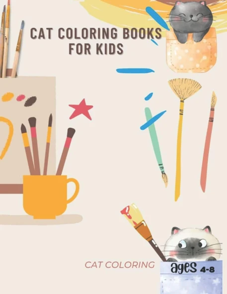 Independently Published Cute Cats Coloring Book For Kids Ages 4-8: Sketch Book Notebook For Drawing, Doodling Or Sketching For Cats Tover: 8.5X11 Inch 21.5X27.94 Cm 41 Drawing Pages In Matte C ürün görseli 1