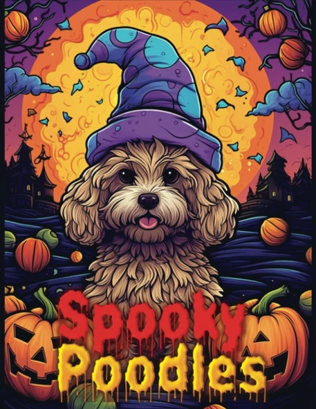 Independently Published Spooky Poodles: Fun And Cute Dogs Coloring Pages In Halloween With Poodle, 35 Coloring Pages, Gifts For Poodles Lover ürün görseli 1