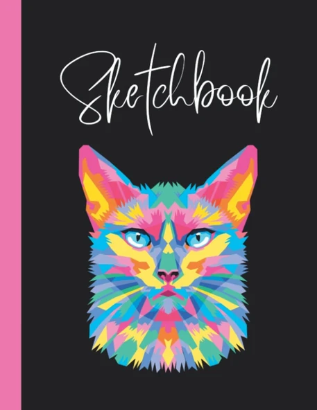 Independently Published Sketch Book: Pink Cat Sketchpad: Large Blank Sketch Book For Artists & Illustrators 110 Pages 8.5" X 11" For Drawing & Sketching ürün görseli 1