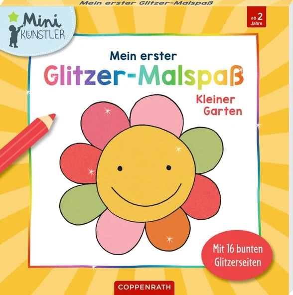 Mein Erster Glitzer-Malspaß: Kleiner Garten: Mit 16 Bunten Glitzerseiten: 32 Motive Zum Ausmalen Mit 16 Glitzerseiten, Ab 2 Jahren (Mini-Künstler) ürün görseli 1