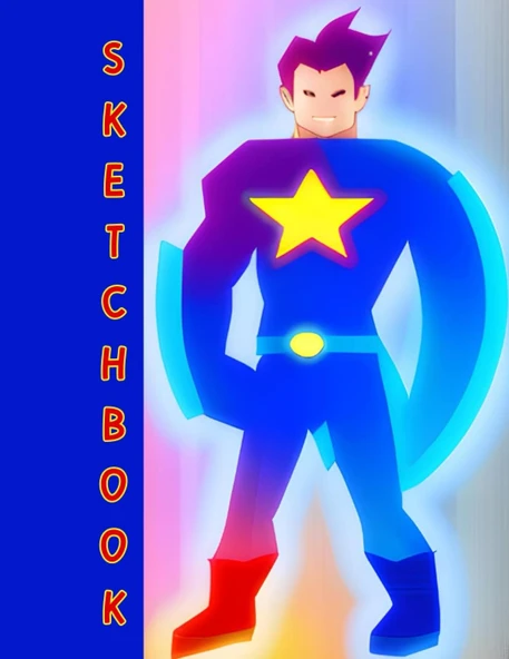 Sketchbook: Superhero Journal For Kids, Lightly Dotted And Blank Pages For Drawing And Creating ürün görseli 1