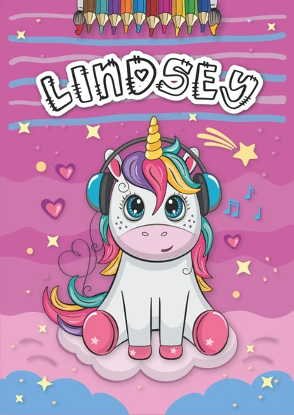 Independently Published Lindsey: Livre De Coloriage Personnalisé Pour Lindsey | Licorne | Cadeau D'Anniversaire Pour Fille ... | 4 À 8 Ans | 25 Motifs De Licorne Avec Le Prénom Lindsey, Grand Format ürün görseli 1
