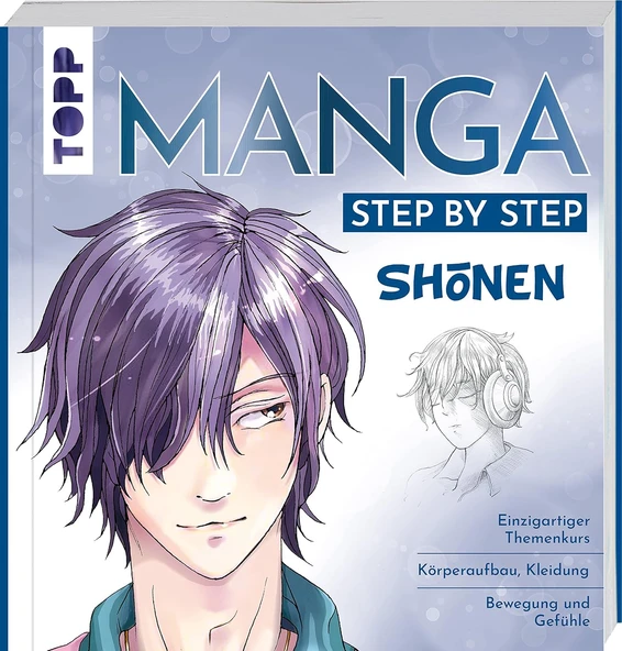 Manga Step By Step Shōnen: Einzigartiger Themenkurs – Körperaufbau, Kleidung, Bewegung Und Gefühle ürün görseli 1