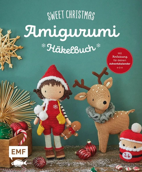 Sweet Christmas – Das Amigurumi-Häkelbuch: Über 30 Figuren Und Accessoires Zu Weihnachten Häkeln – Mit Anleitung Für Deinen Eigenen Adventskalender: Weihnachtsmann, Rentier, Elf Und Vieles Mehr ürün görseli 1