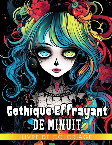 Independently Published Livre De Coloriage Gothique Effrayant De Minuit: Pages De Coloriage De Filles Magiques Gothiques So ürün görseli 1