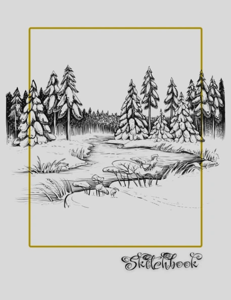 Sketchbook: River Scene, Large 8.5" X 11", 110 Pages, Perfect For Everyone, Crayons, Pencils, Drawing And Sketching ürün görseli 1