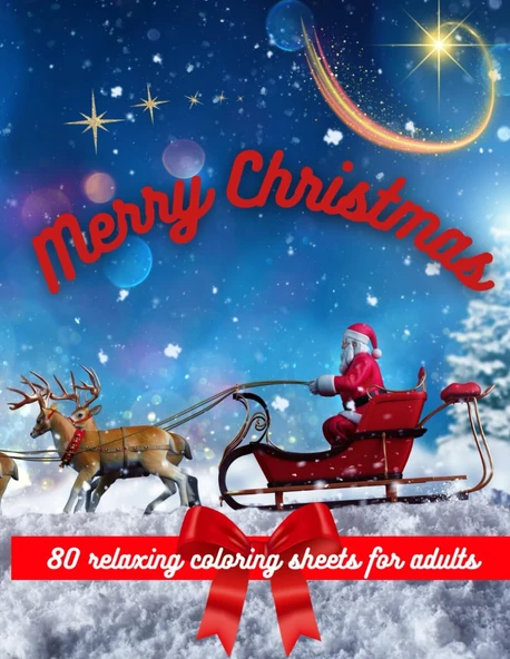 Independently Published Merry Christmas 80 Relaxing Coloring Sheets For Adults ürün görseli 1