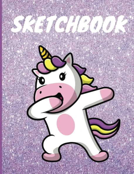 Unicorn Sketchbook For Girls & Women | 8.5 X 11, 100 Pages | For Drawing, Sketching, Painting & Crayon Coloring ürün görseli 1