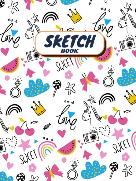 Independently Published Sketch Pad: Doodle Book For Girls - Fun Cover - For Drawing, Sketching And Doodling ürün görseli 1