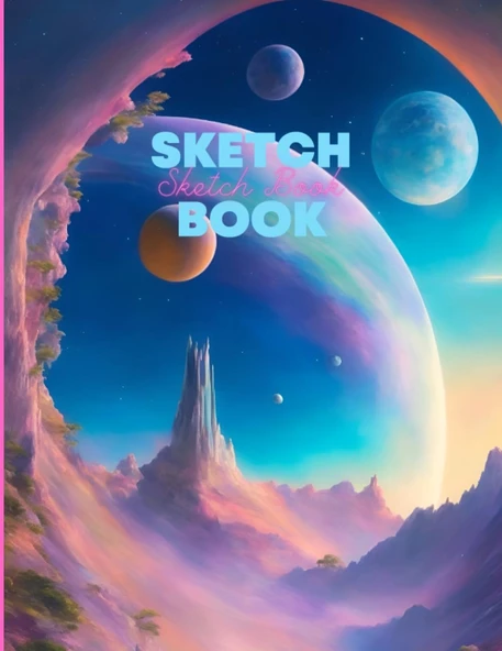 Independently Published Sketch Book, Sketch Book For Drawing, Writing, Painting, Sketching Or Doodling, 110 Pages, 8.5X11 Cover Spacedream V.01: Sketch Book Cover Spacedream V.01 110 Pages, 8.5X11 ürün görseli 1