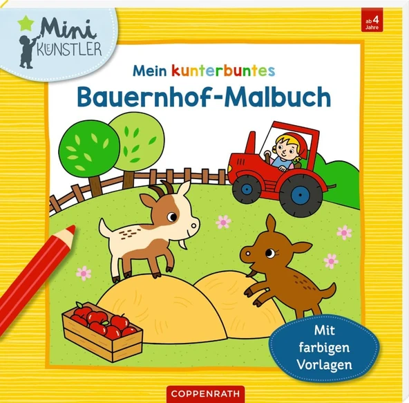 Mein Kunterbuntes Bauernhof-Malbuch: Mit Farbigen Vorlagen ürün görseli 1