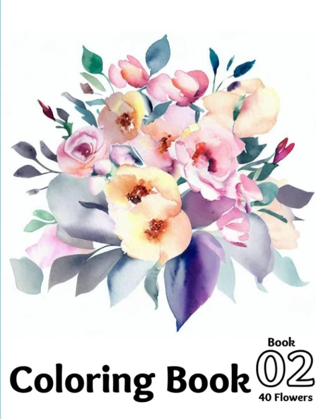 Independently Published Creative Flowers Coloring Book For Adult, 40 Flowers Design, 8.5X11 Inch. 02 ürün görseli 1