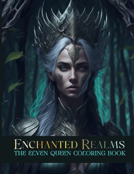 Independently Published Enchanted Realms: Ethereal Elven Queen Coloring Pages For Adultselven Queen Coloring Book, Intricate Fantasy Designs For Coloring,Enchanting Coloring ... Coloring, Fanta ürün görseli 1