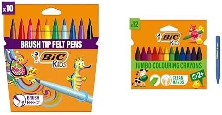 Bic Kids Visaquarelle Fırça Uçlu Boya Plastidecor Pastel Boya Seti (10'Lu + 12'Li) ürün görseli 1