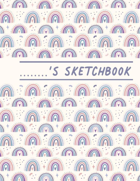 Rainbows 8X11 Sketchbook: Drawing Notebook For Kids Girls, Drawing Book For Adults, Cute Christmas Or Birthday Gift For Baby Girl ürün görseli 1