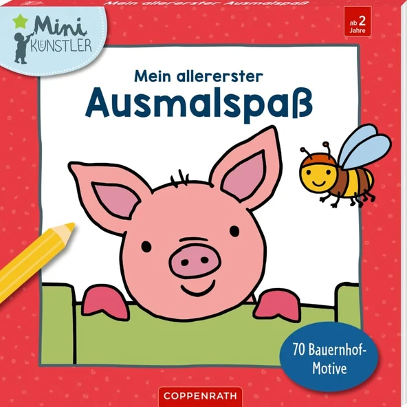 Mein Allererster Ausmalspaß: 70 Bauernhof-Motive: Malblock Mit 70 Bauernhof-Motiven Für Jungs Und Mädchen Ab 2 Jahren (Mini-Künstler) ürün görseli 1