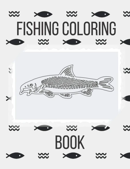 Fishing Coloring Book: The Perfect Fish Coloring Book For Adults ürün görseli 1