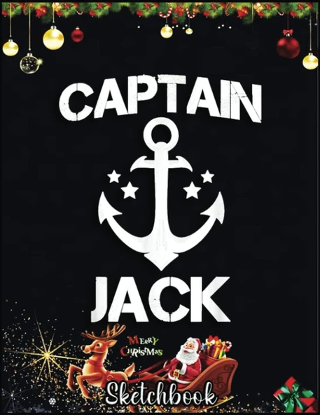 Christmas Sketch Book: Captain Funny Birthday Personalized Name Boat Gift, 120 Pages Help You Your Ideas Size 8.5 X 11 Inches Sketchbook ürün görseli 1
