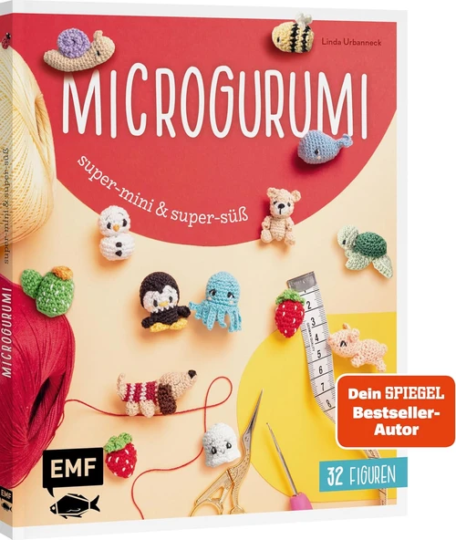 Microgurumi – Super-Mini, Super-Süß: 32 Micro-Amigurumis Häkeln | Schildkröte, Affe, Sushi, Einhorn, Wichtel, Schnecke & Co. | Süße 2–5 Cm Klein ürün görseli 1
