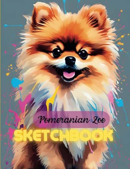 Sketchbook: Cute Little Puppy Pomeranian Zoe Sketch Book, Notebook For Drawing Book Journal With Sweet Dog Pattern: 8.5X11 Large Blank Paper 110 Pages ürün görseli 1